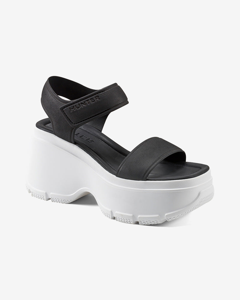 HUNTER WOMEN ABEL WEDGE BLACK/BRITISH ICE