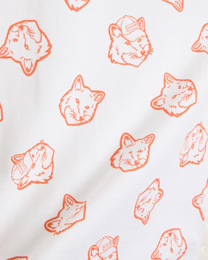 Hunter Kids MK X HUNTER KIDS FOX HEAD TEE SHIRT WHITE/BURNT ORANGE 0401