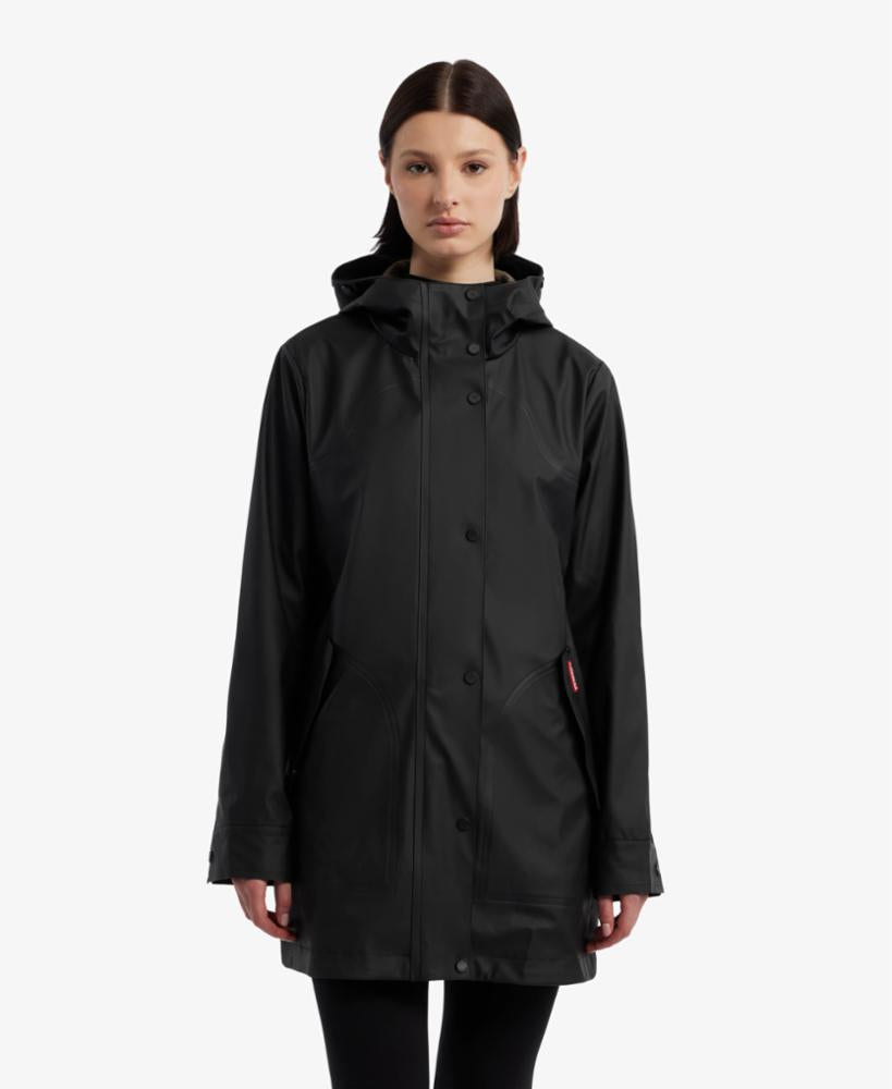 Hunter Women ACACIA RUBBERIZED RAIN JACKET BLACK