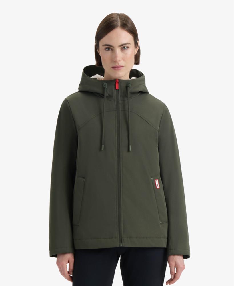 Hunter Women BLAKE POLY SHORT RAIN JACKET HUNTER GREEN