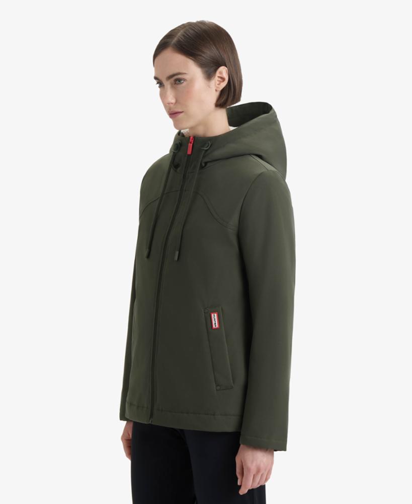 Hunter Women BLAKE POLY SHORT RAIN JACKET HUNTER GREEN