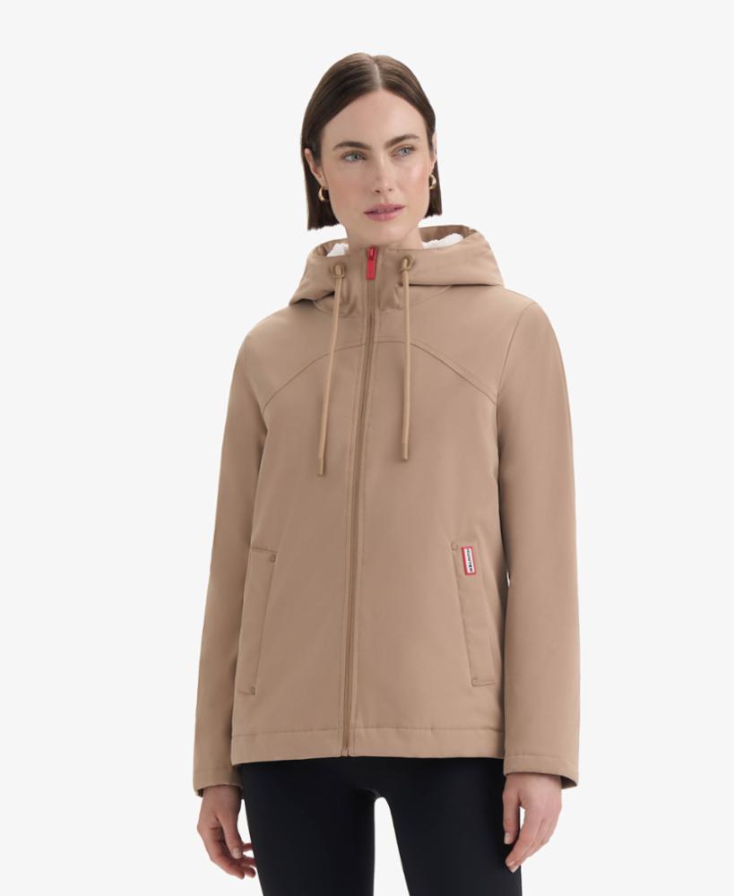 Hunter Women BLAKE POLY SHORT RAIN JACKET BRITISH TAN
