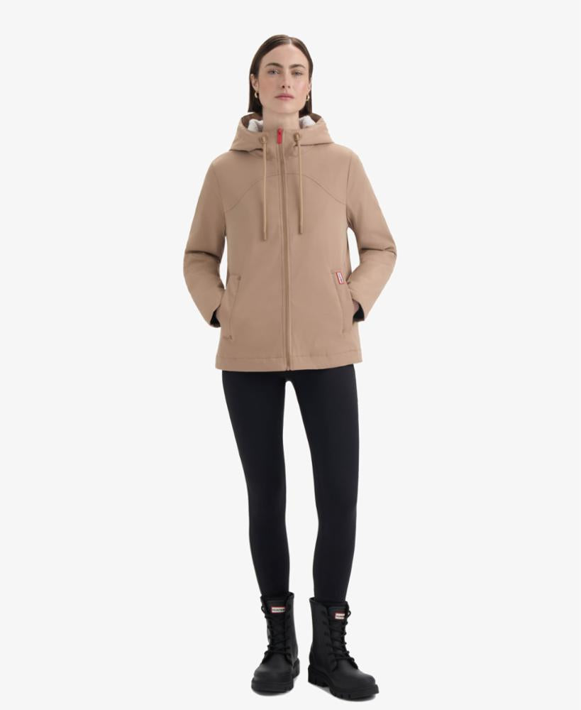 Hunter Women BLAKE POLY SHORT RAIN JACKET BRITISH TAN