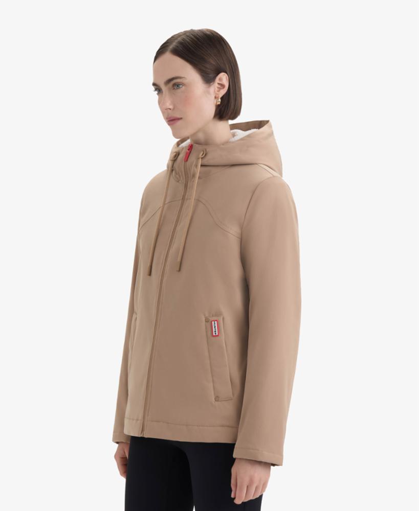 Hunter Women BLAKE POLY SHORT RAIN JACKET BRITISH TAN