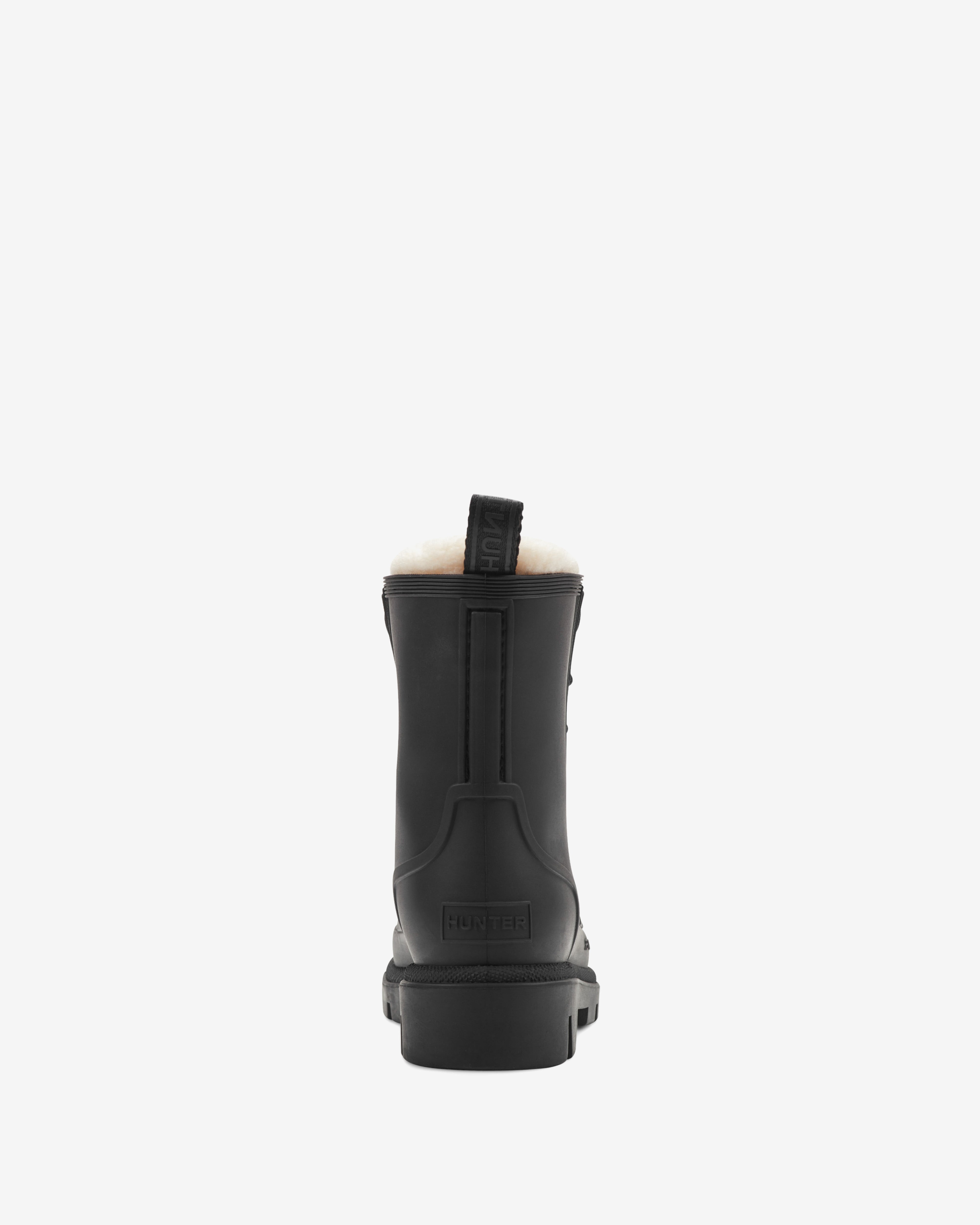 HUNTER WOMEN DIANAS BOOTIE BLACK/CREAM/INJECTED MATTE TPE