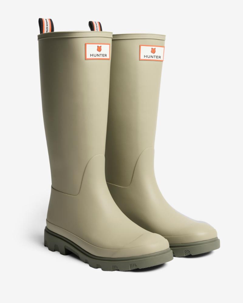 Hunter Men MK X HUNTER UNISEX DOWNPOUR TALL BOOTS ASH TREE/LAUREN GREEN 0397