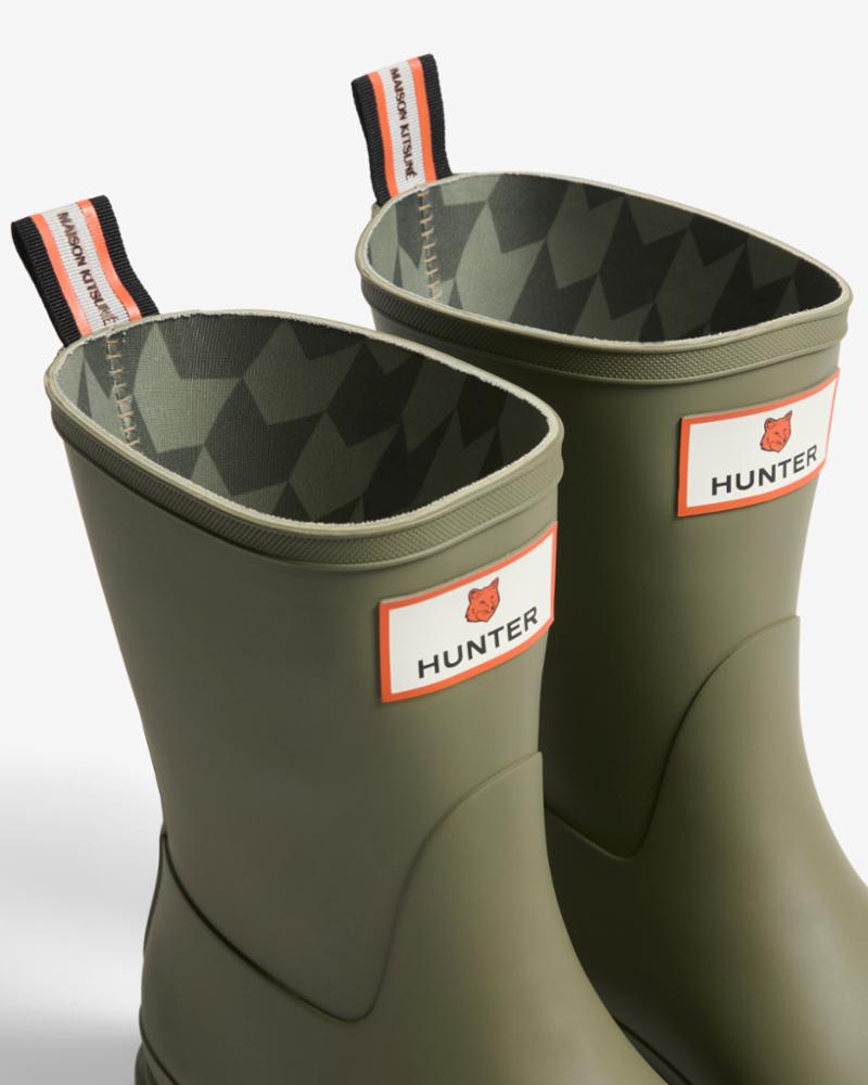 Hunter Men MK X HUNTER UNISEX DOWNPOUR SHORT BOOTS LAUREL GREEN P131