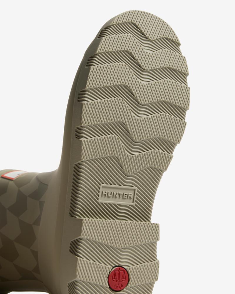 Hunter Men MK X HUNTER UNISEX CHEVRON DOWNPOUR BOOT ASH TREE/SILVER SAGE 0399
