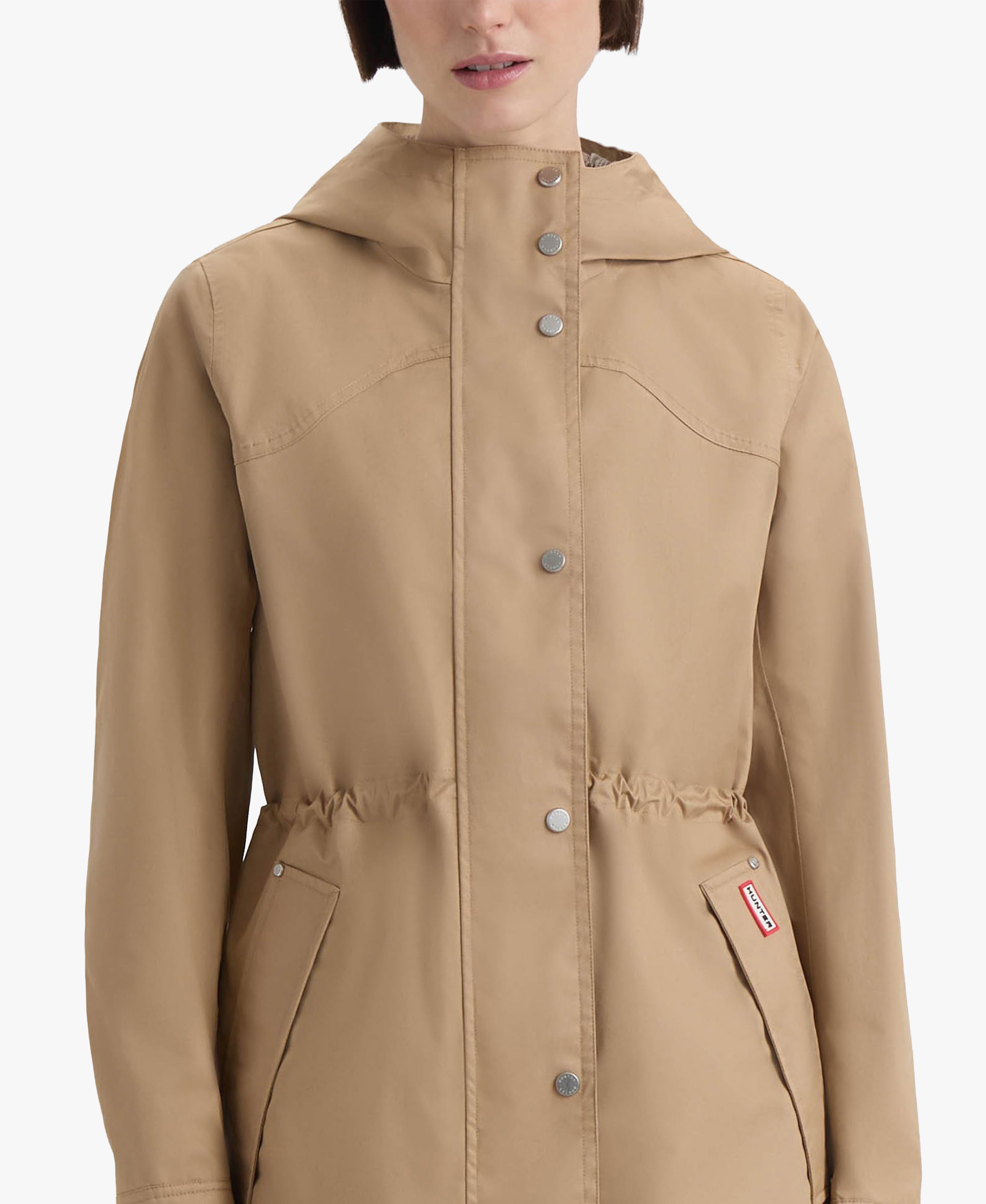 HUNTER WOMEN ADELA COTTON CANVAS RAIN JACKET 263 BRITISH TAN