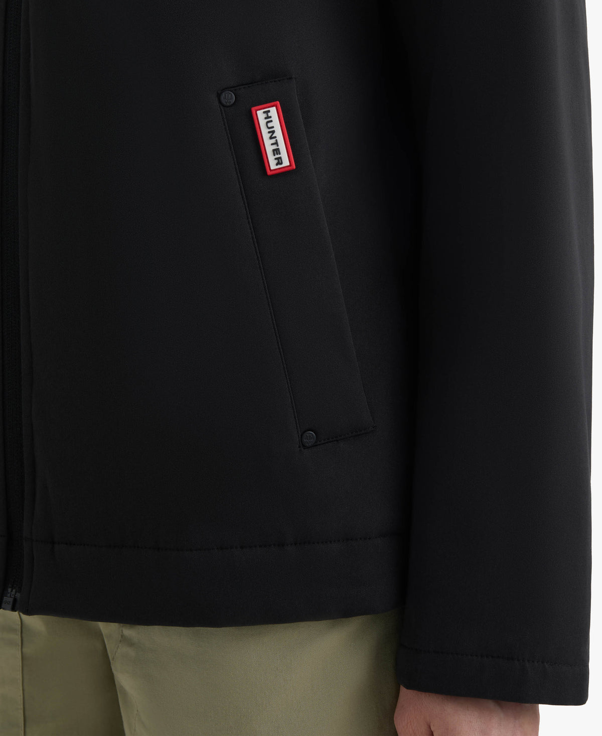 HUNTER WOMEN BLAKE POLY SHORT RAIN JACKET 001 BLACK