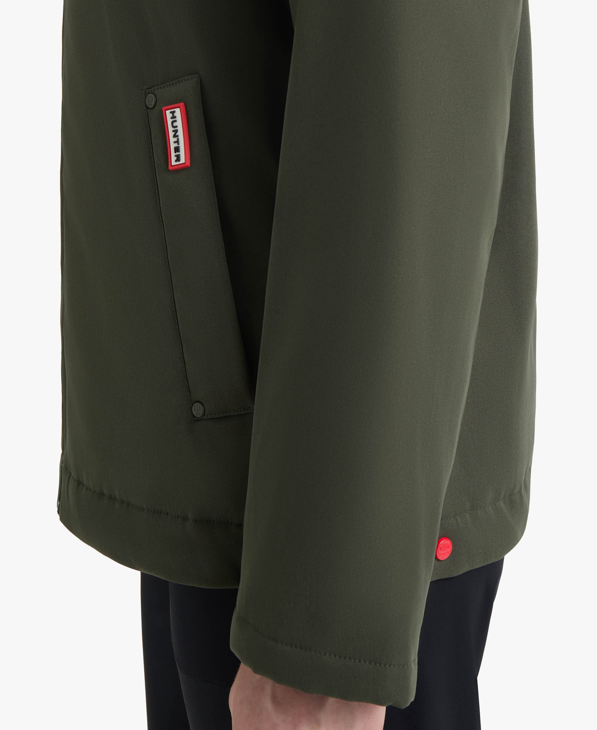 HUNTER WOMEN BLAKE POLY SHORT RAIN JACKET 361 HUNTER GREEN