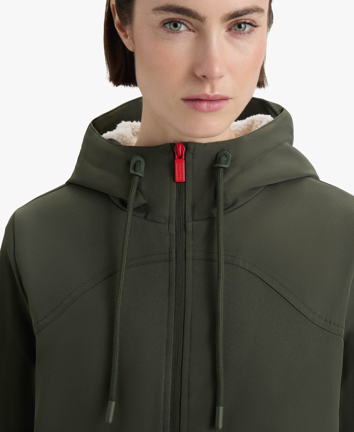 HUNTER WOMEN BLAKE POLY SHORT RAIN JACKET 361 HUNTER GREEN