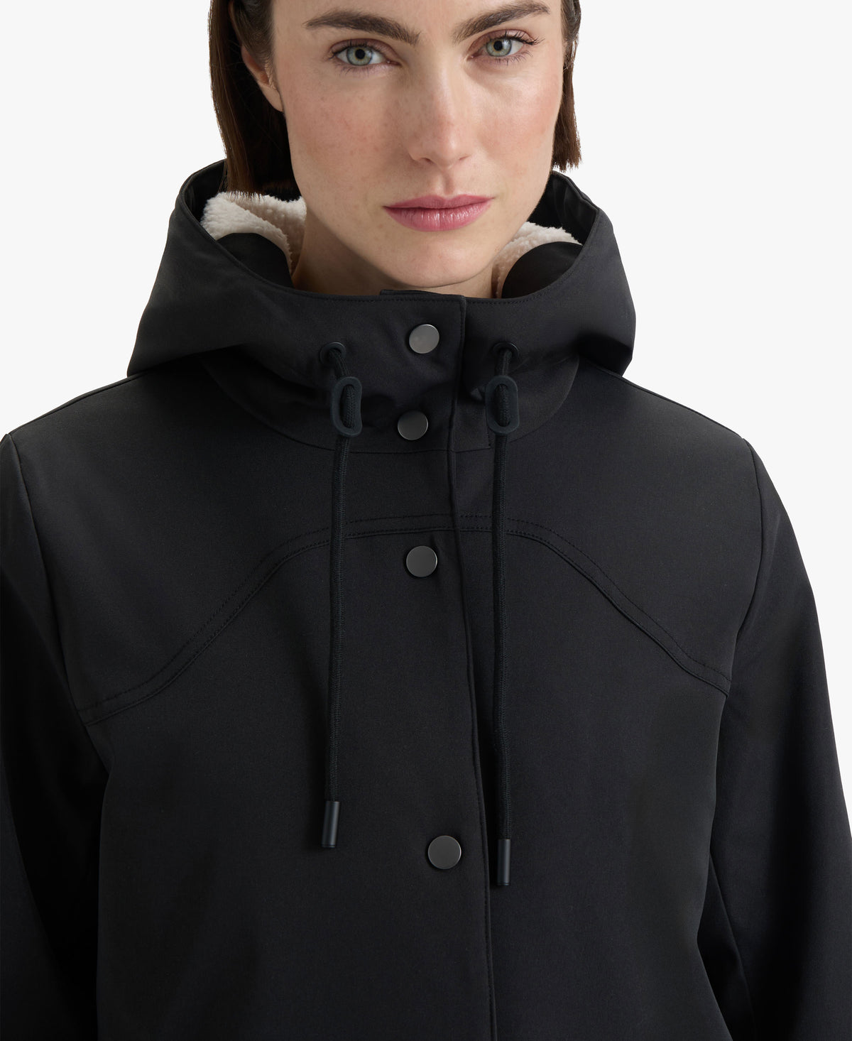 HUNTER WOMEN BILLIE POLY HOODED RAINCOAT 001 BLACK