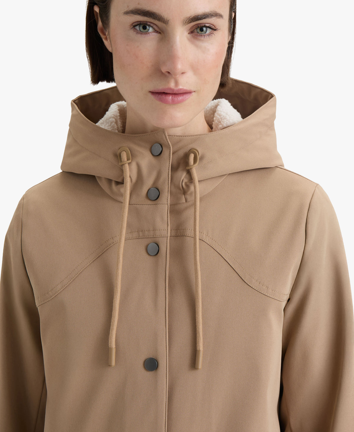 HUNTER WOMEN BILLIE POLY HOODED RAINCOAT 263 BRITISH TAN