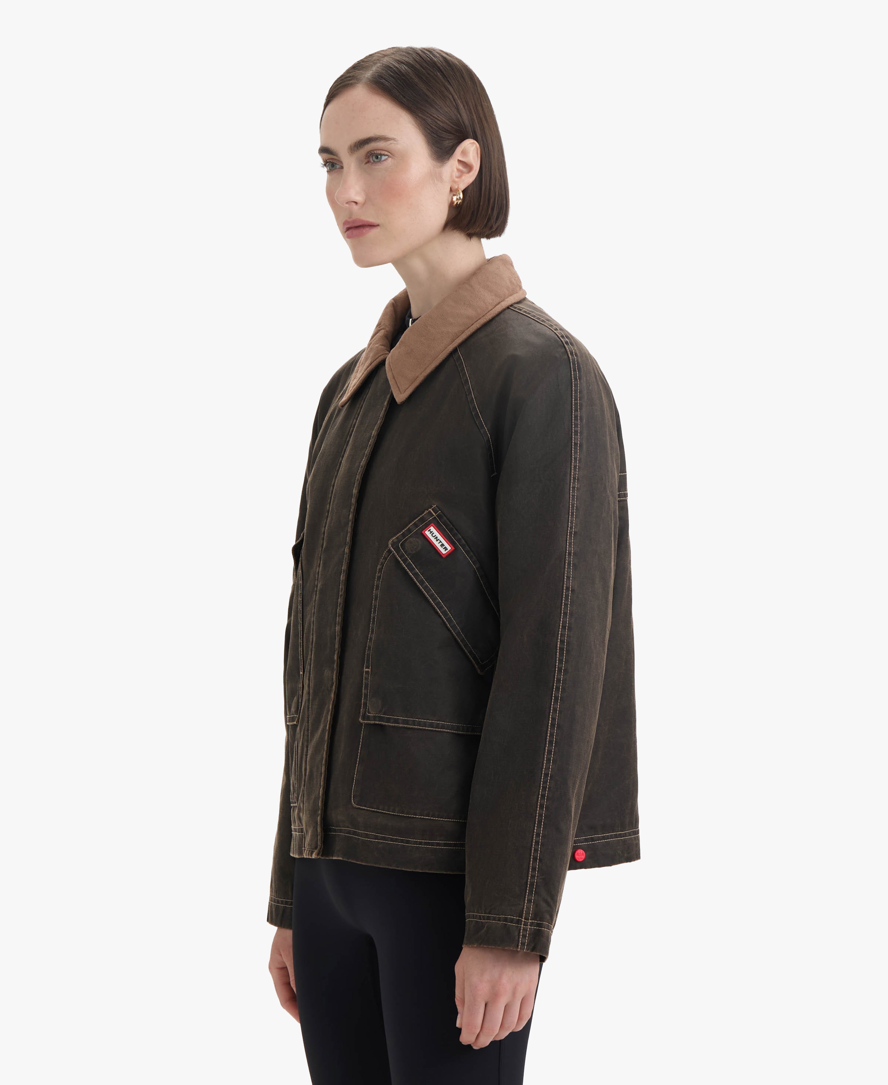 HUNTER WOMEN BEX WASHED WAX HUNTING JACKET 216 COFFEE