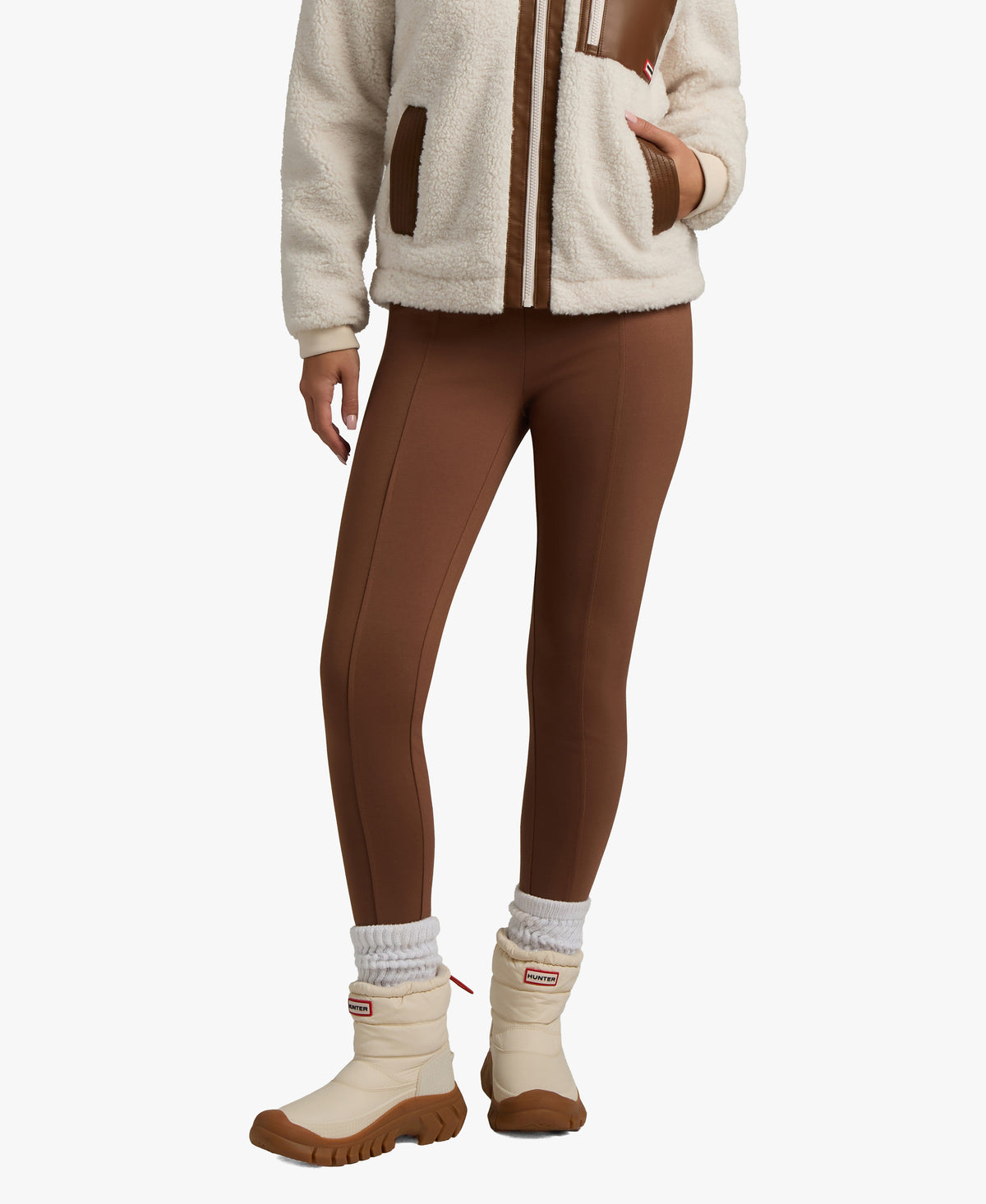 HUNTER WOMEN EMMA SHERPA COLOURBLOCK ACTIVE JACKET 144 CREAM