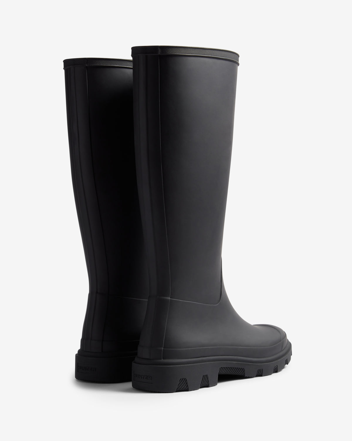 HUNTER WOMEN DOWNPOUR TALL BOOT BLACK/NATURAL RUBBER