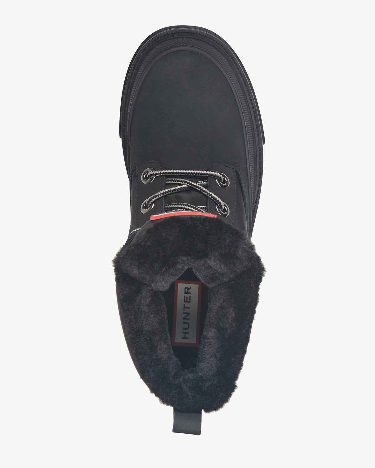 HUNTER WOMEN GIULIAS LACEUP BOOTIE BLACK/BLACK/BLACK