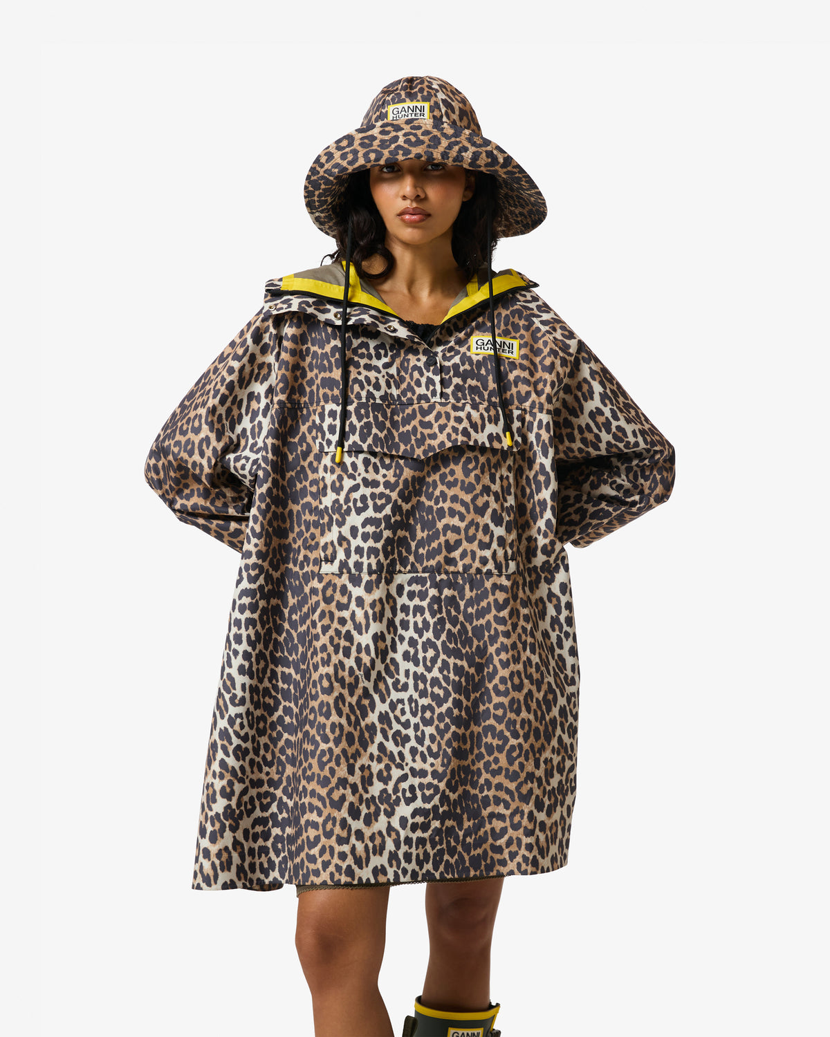 HUNTER WOMEN GANNI X HUNTER WATERPROOF PONCHO GANNI LEOPARD