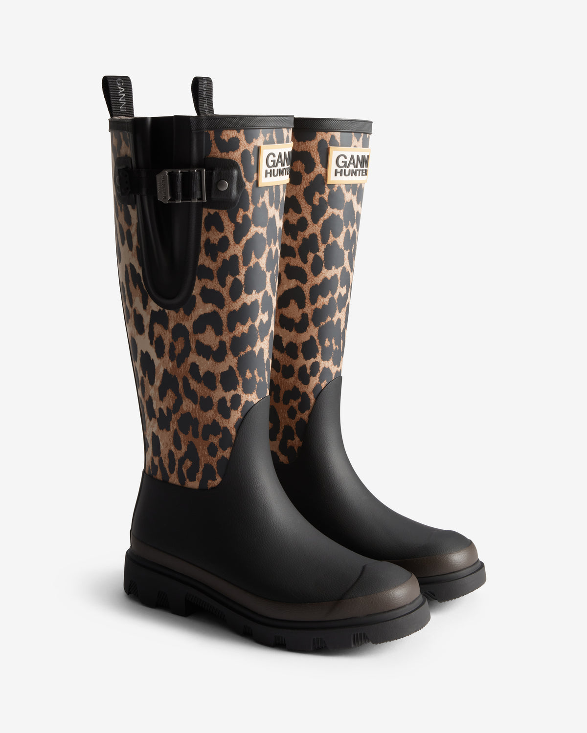 HUNTER UNISEX GANNI X HUNTER DOWNPOUR ADJUSTABLE LEOPARD/BLACK