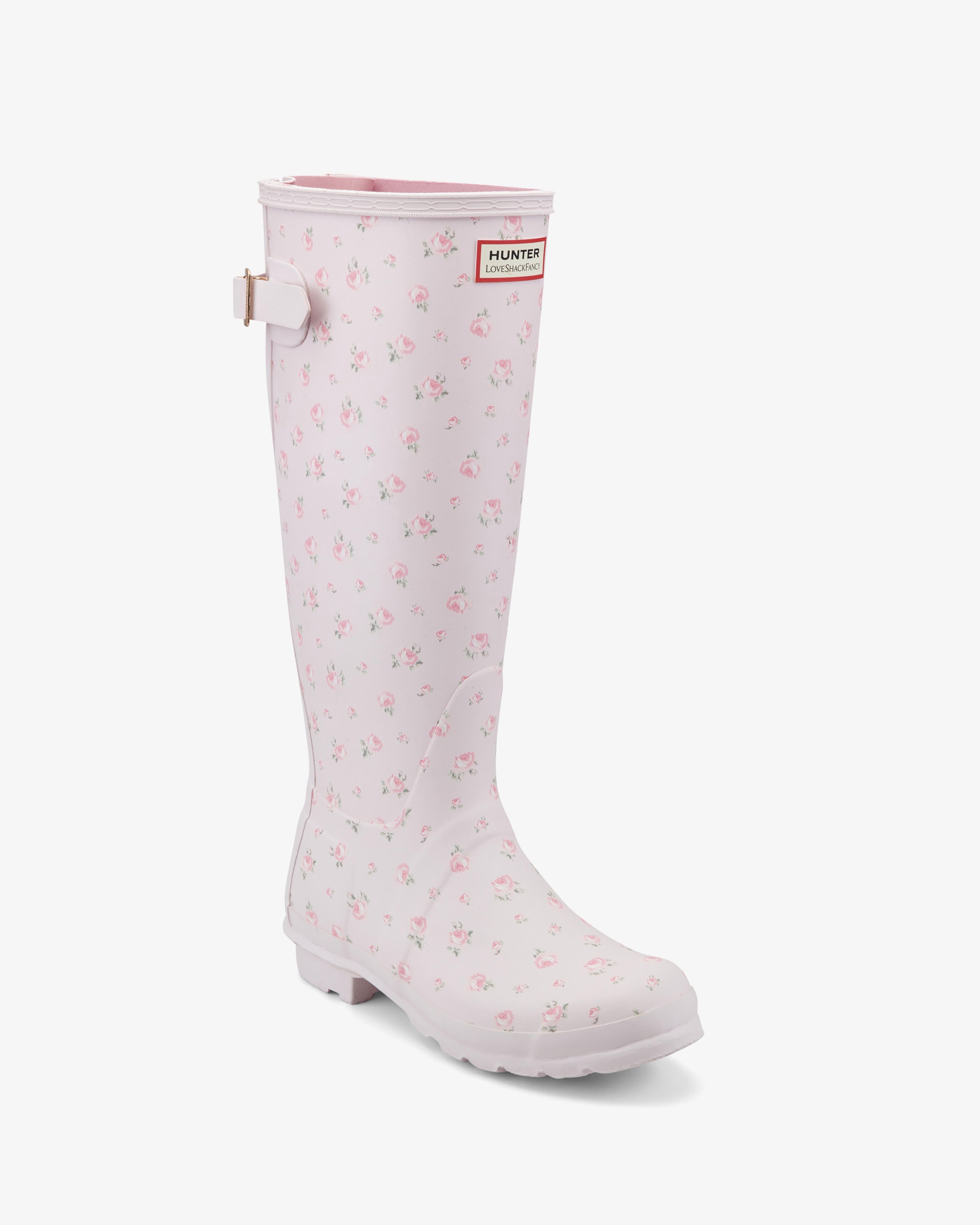 HUNTER WOMEN WOMENS ORIGINAL TALL BACK ADJUSTABLE BOOT LOVE SHACK FANCY PINK MULTI/PINK/BLOOMING HEIRL