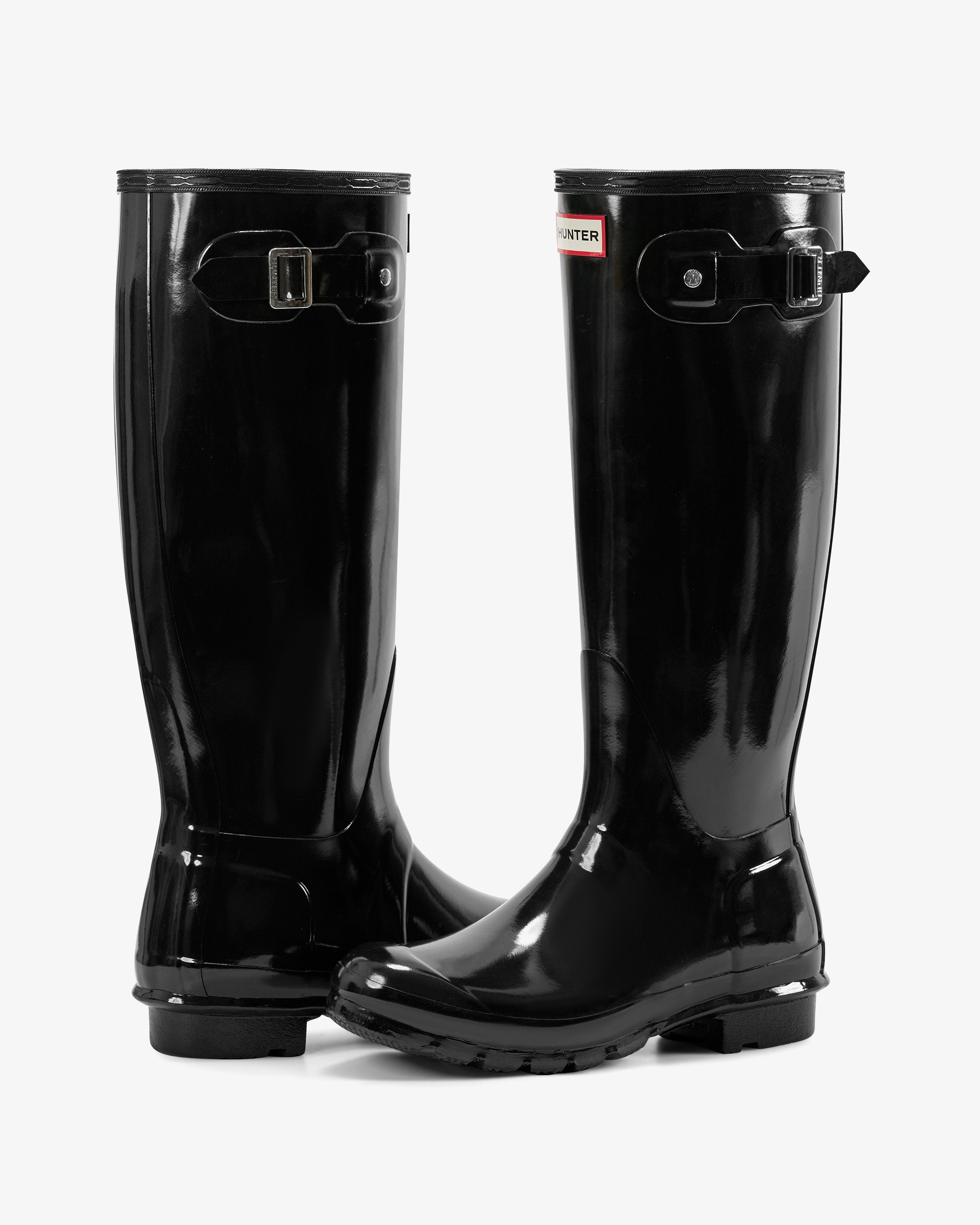 HUNTER WOMEN WOMENS ORIGINAL TALL GLOSS BOOT BLACK