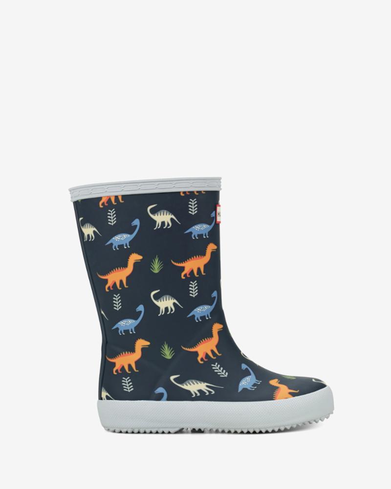Hunter Kids LITTLE KIDS ORIGINAL FIRST CLASSIC BOOT MEDIEVAL BLUE MLT/DK DINO PRT