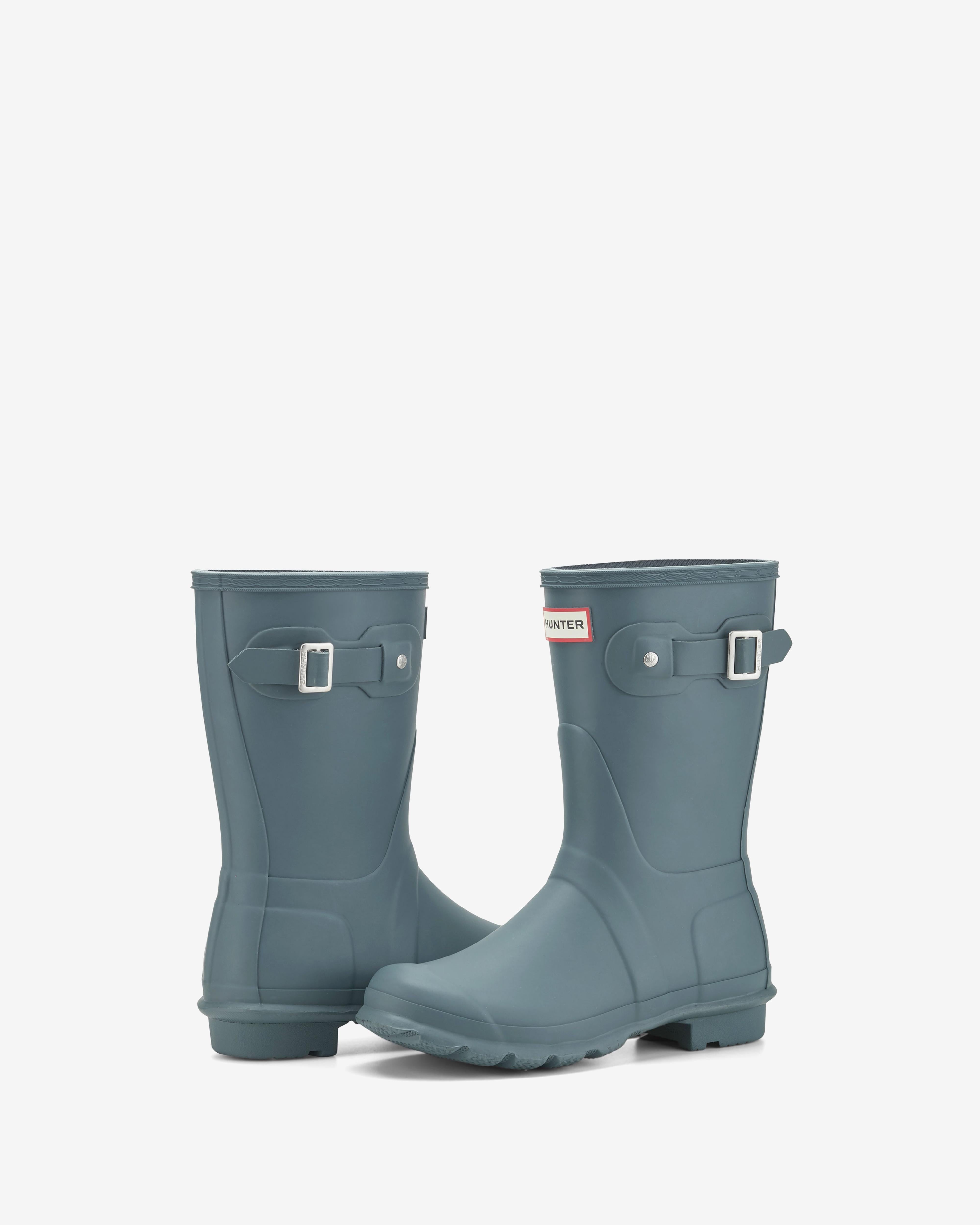 Hunter Women WOMENS ORIGINAL SHORT BOOT BALSAM GREEN18 5606TPG/NATURAL
