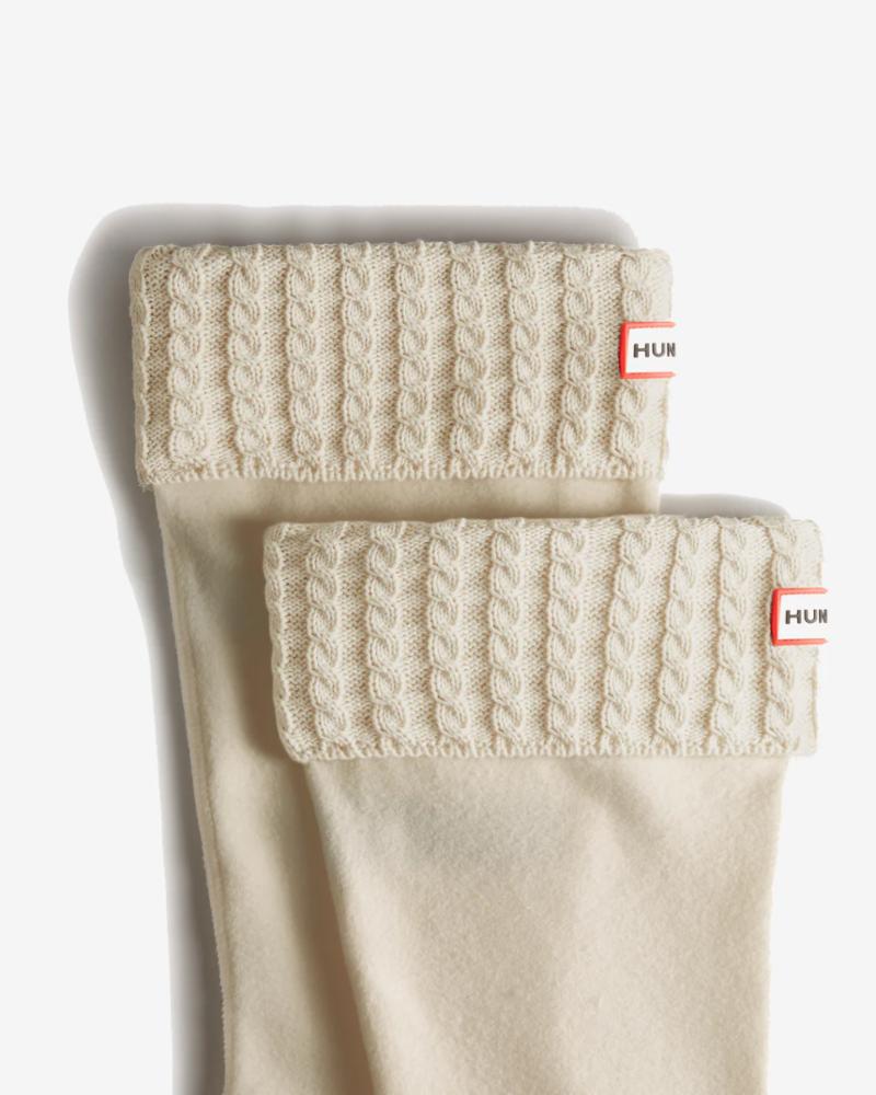 Hunter Women RECYCLED MINI CABLE TALL BOOT SOCK HUNTER WHITE