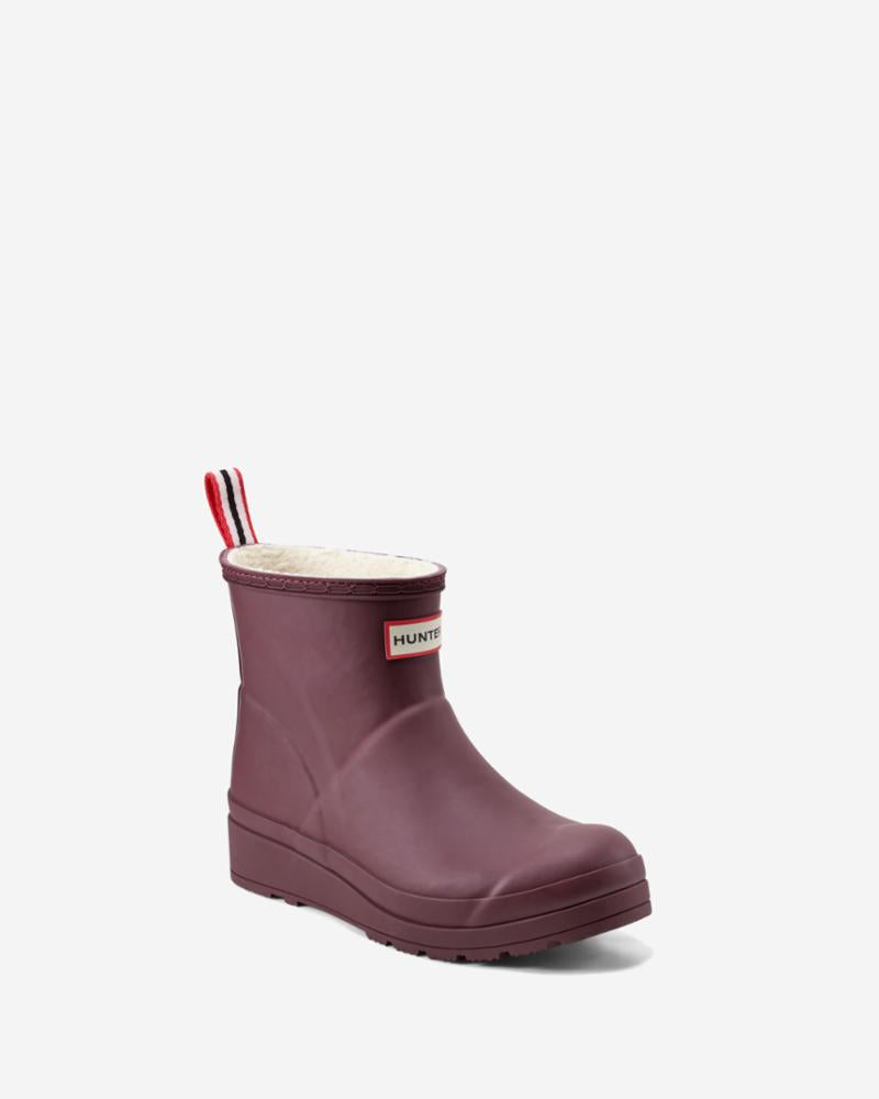 Hunter Women WOMENS PLAY SHORT SHERPA INSULATED BOOT CHESTNUT CRUST/HUNTER RED+9043