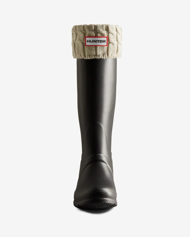 Hunter Women RECYCLED MINI CABLE TALL BOOT SOCK HUNTER WHITE
