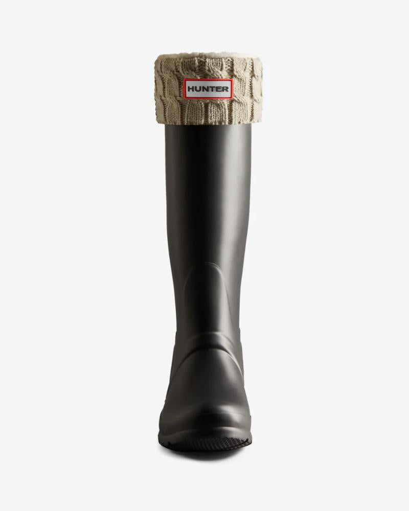 Hunter Women RECYCLED 6 STITCH CABLE TALL BOOT S GREIGE