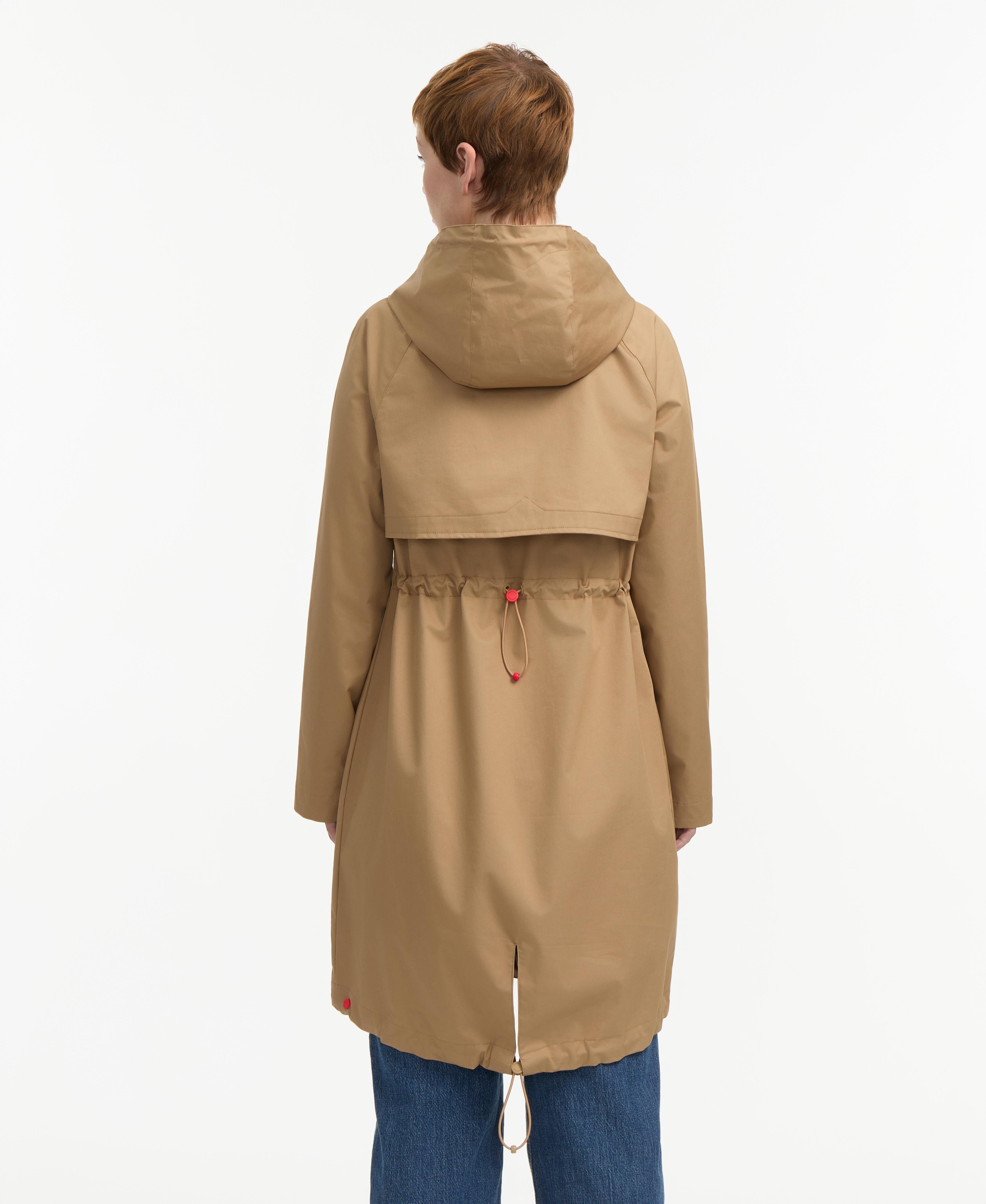 Hunter Women JENCY COTTON HIGH LOW RAIN COAT BRITISH TAN