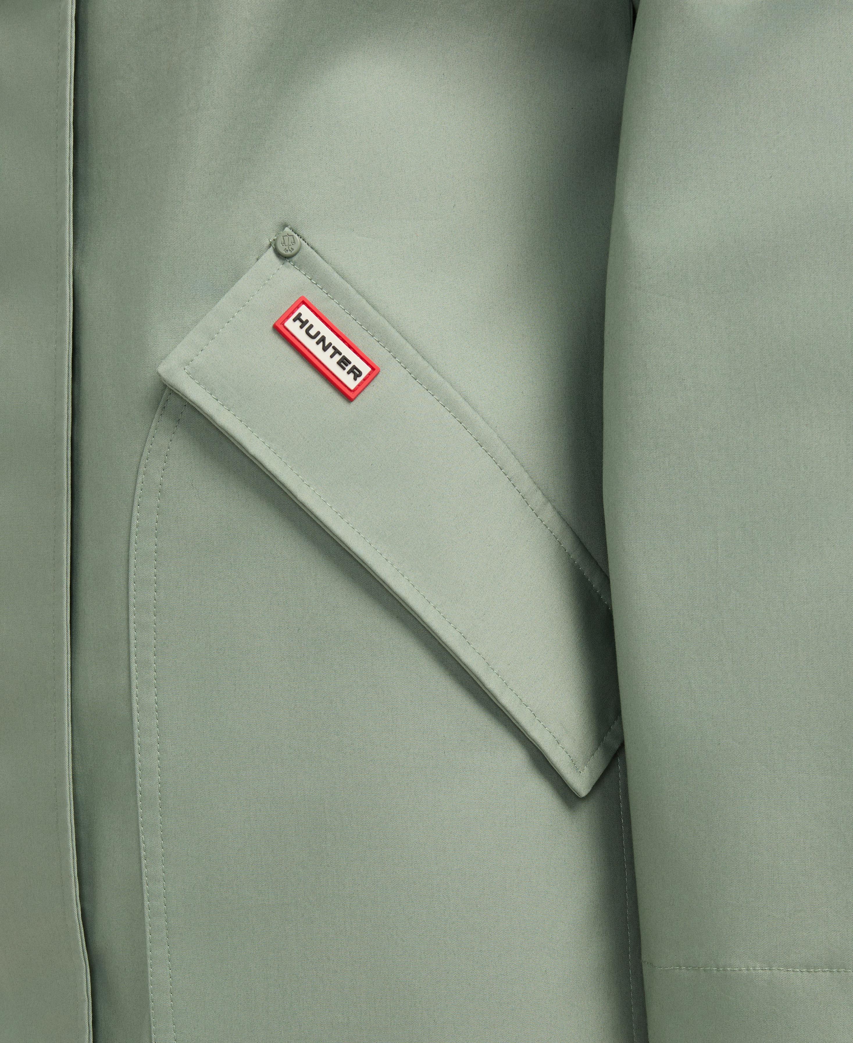 Hunter Women JENCY COTTON HIGH LOW RAIN COAT HERB SAGE