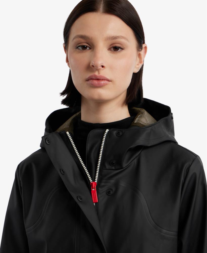 Hunter Women ACACIA RUBBERIZED RAIN JACKET BLACK