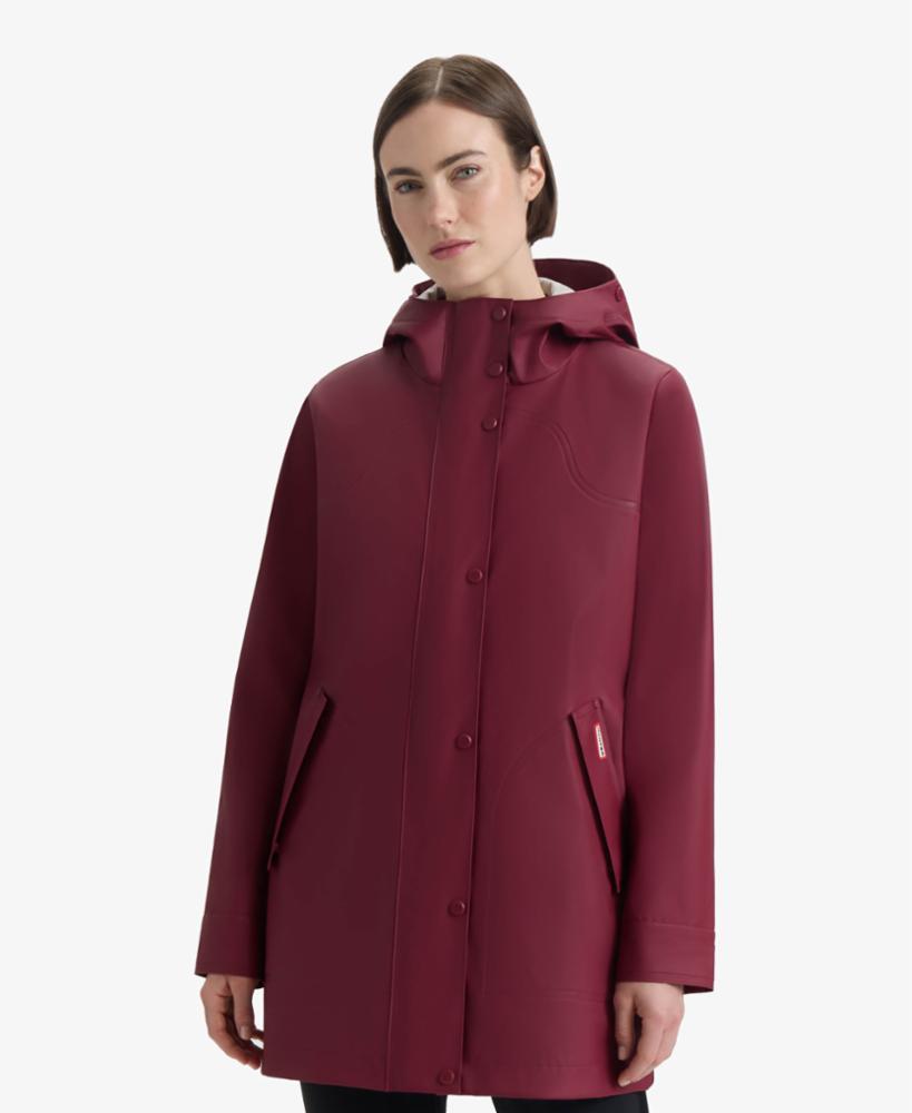 Hunter Women ACACIA RUBBERIZED RAIN JACKET CRANBERRY