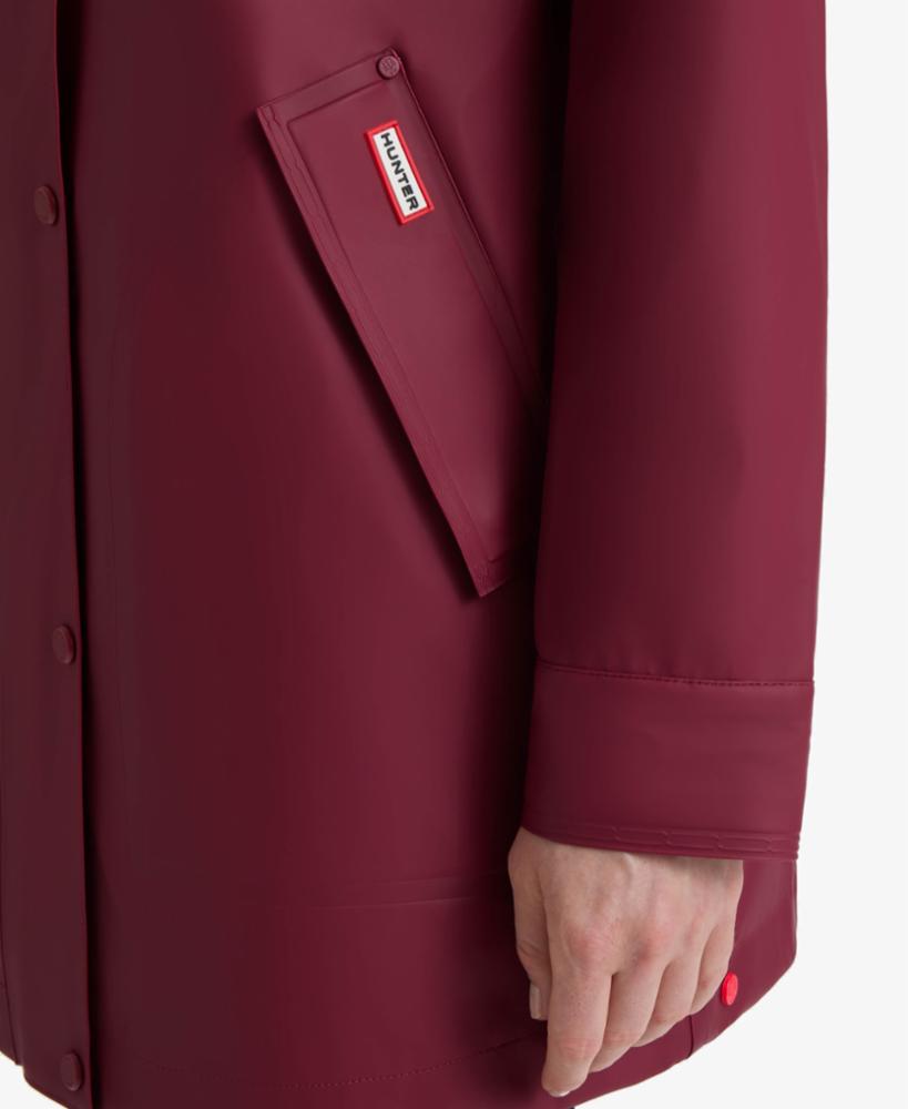 Hunter Women ACACIA RUBBERIZED RAIN JACKET CRANBERRY