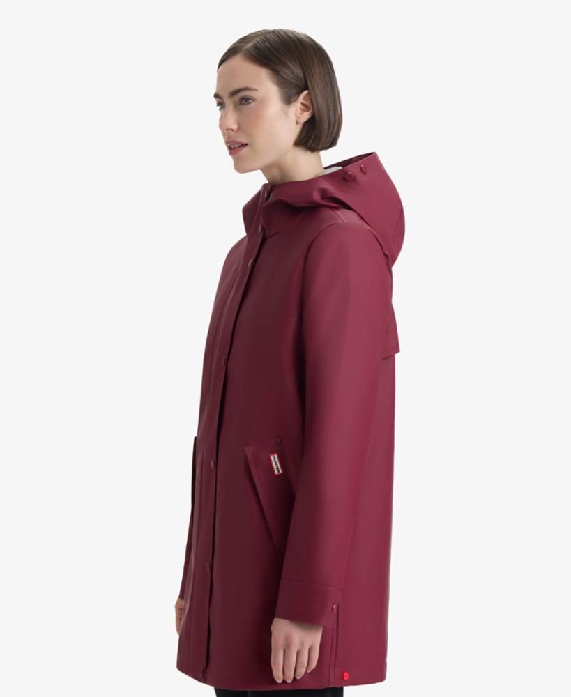 Hunter Women ACACIA RUBBERIZED RAIN JACKET CRANBERRY