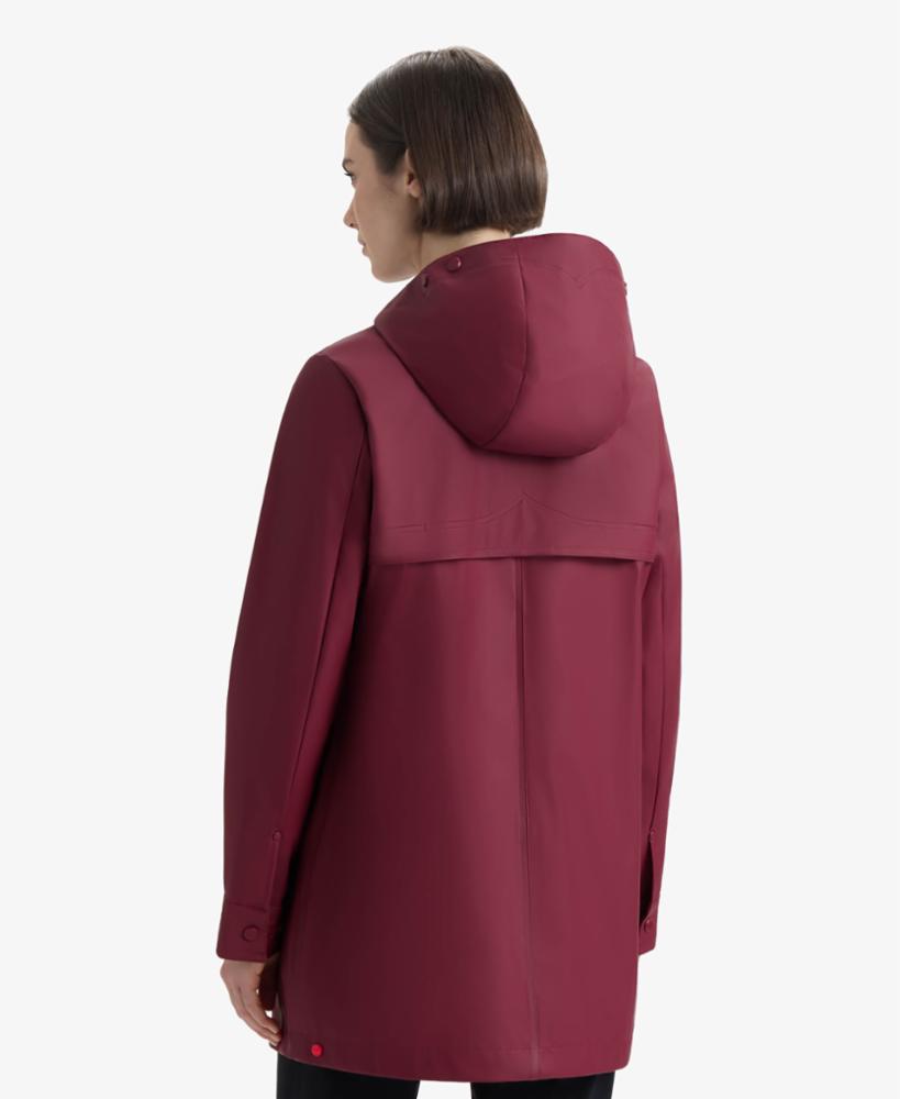Hunter Women ACACIA RUBBERIZED RAIN JACKET CRANBERRY