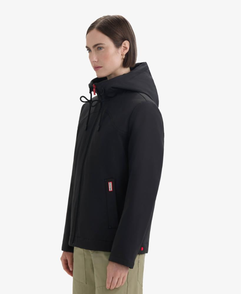 Hunter Women BLAKE POLY SHORT RAIN JACKET BLACK