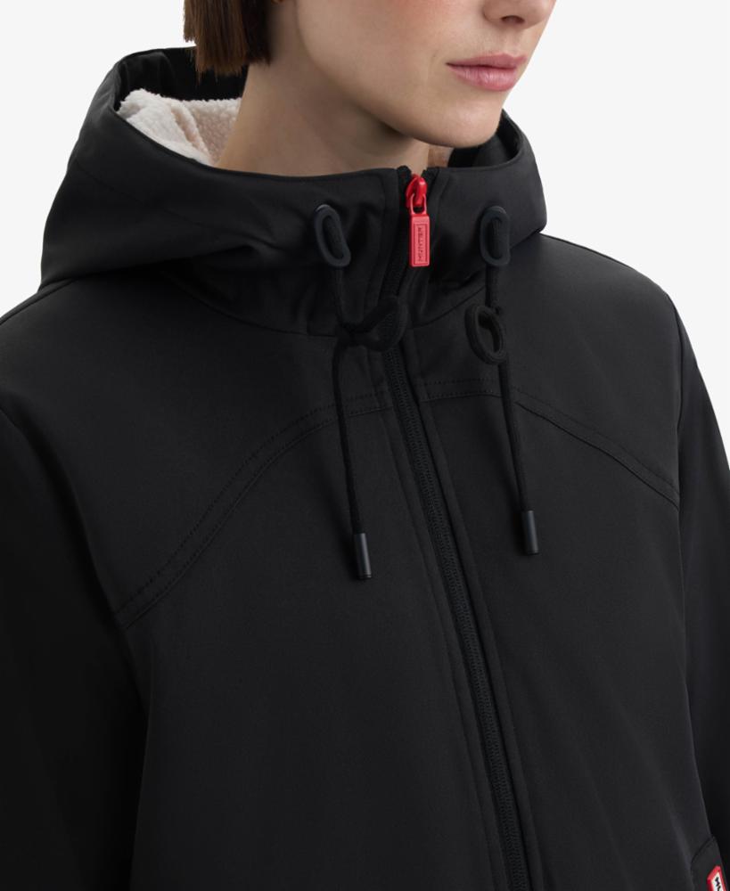 Hunter Women BLAKE POLY SHORT RAIN JACKET BLACK