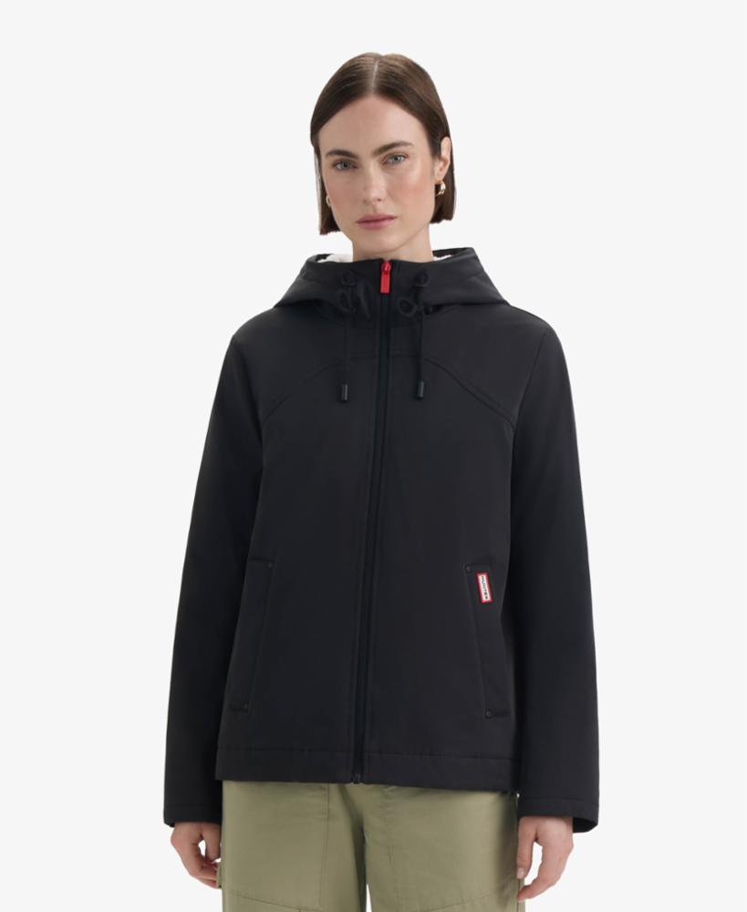 Hunter Women BLAKE POLY SHORT RAIN JACKET BLACK