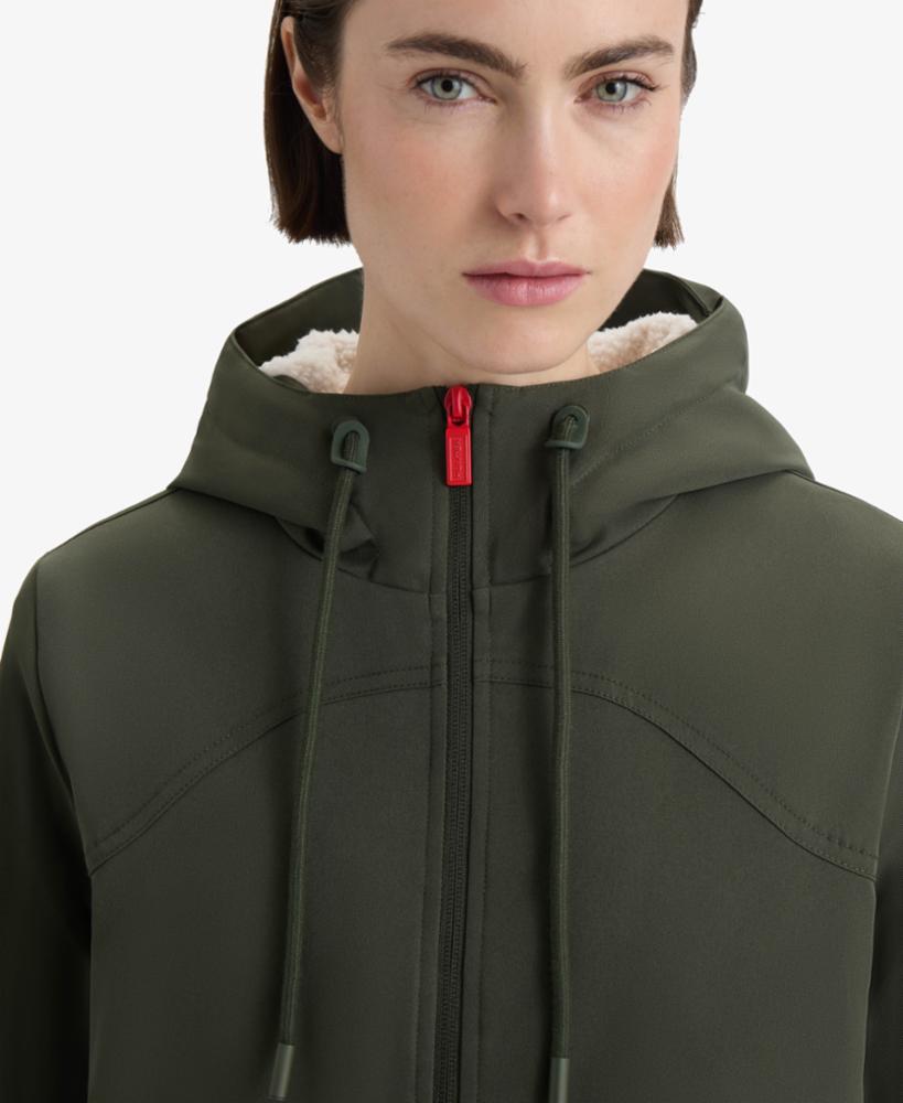 Hunter Women BLAKE POLY SHORT RAIN JACKET HUNTER GREEN