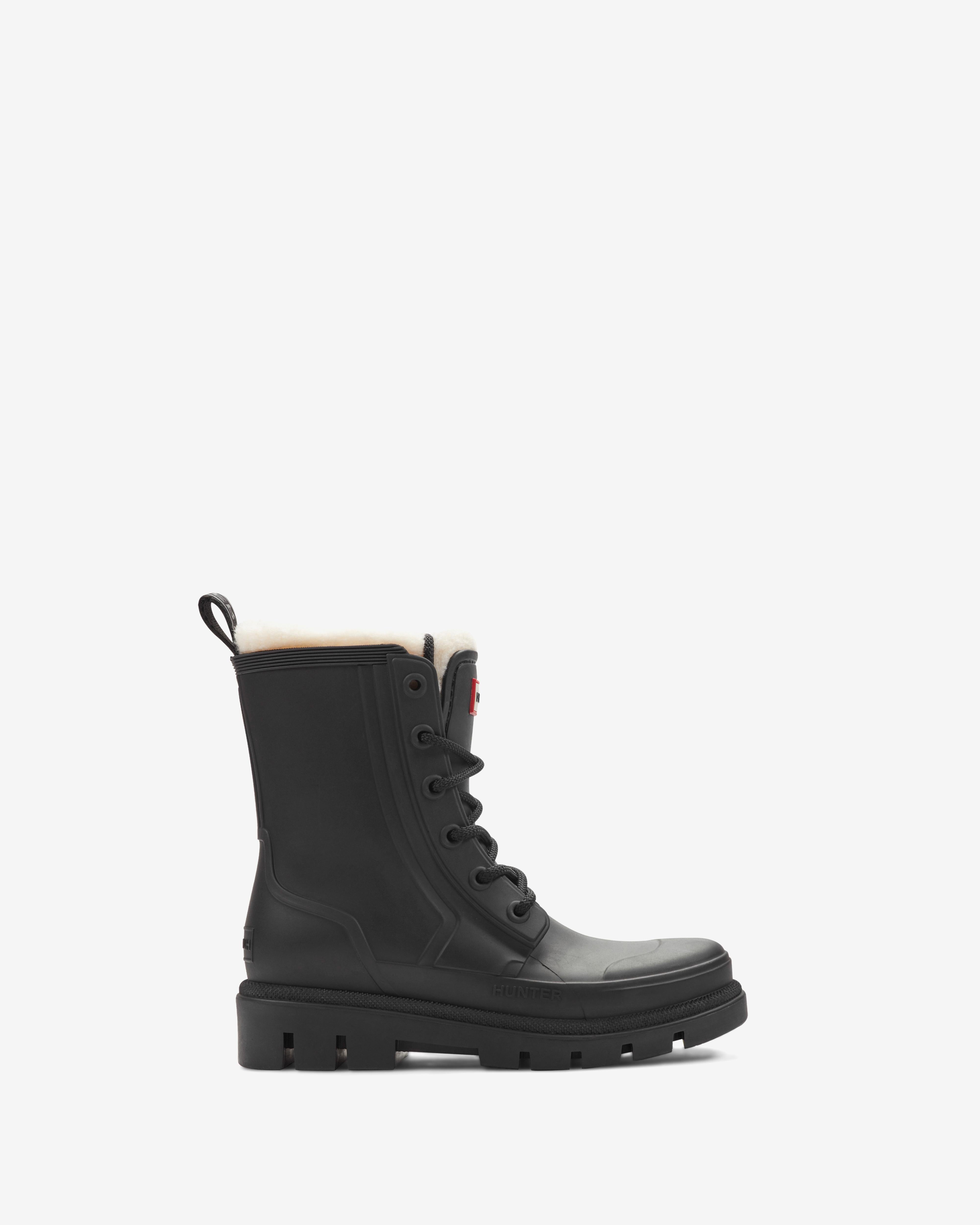 Hunter Women DIANAS BOOTIE BLACK/CREAM/INJECTED MATTE TPE