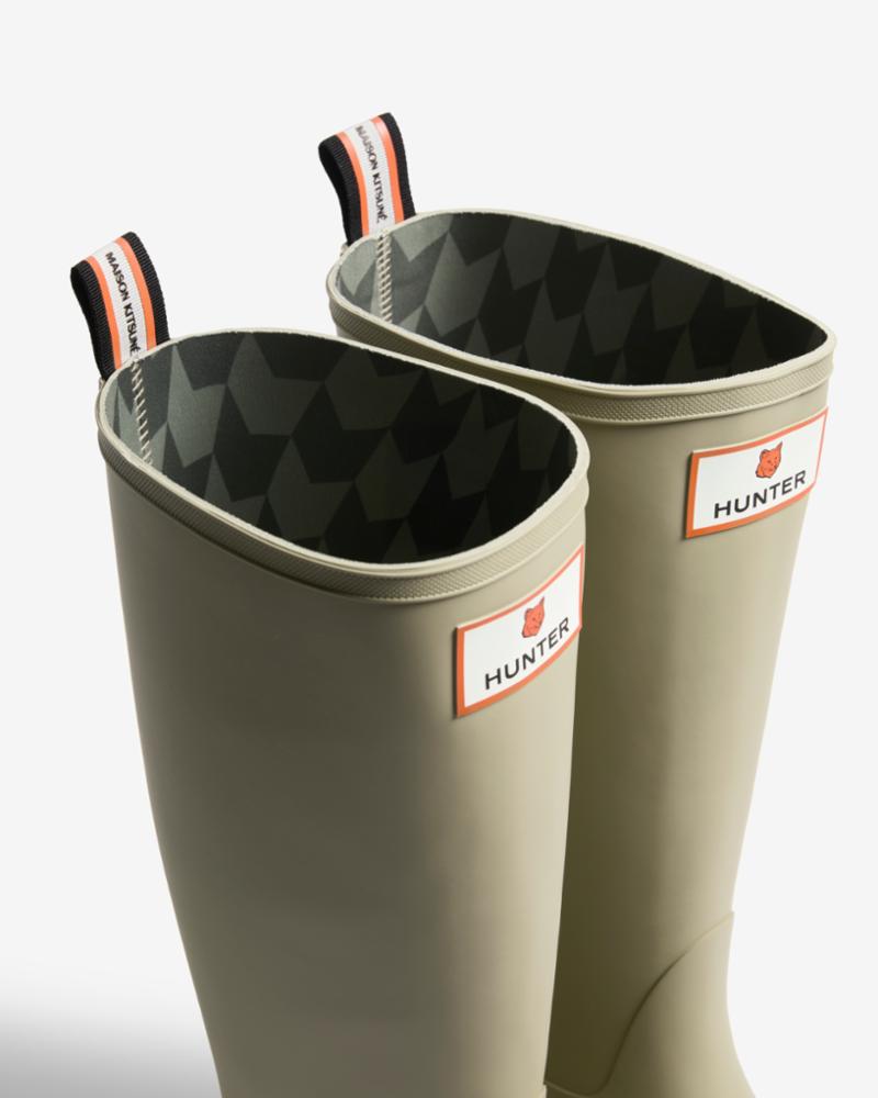 Hunter Men MK X HUNTER UNISEX DOWNPOUR TALL BOOTS ASH TREE/LAUREN GREEN 0397