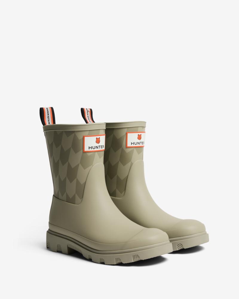 Hunter Men MK X HUNTER UNISEX CHEVRON DOWNPOUR BOOT ASH TREE/SILVER SAGE 0399