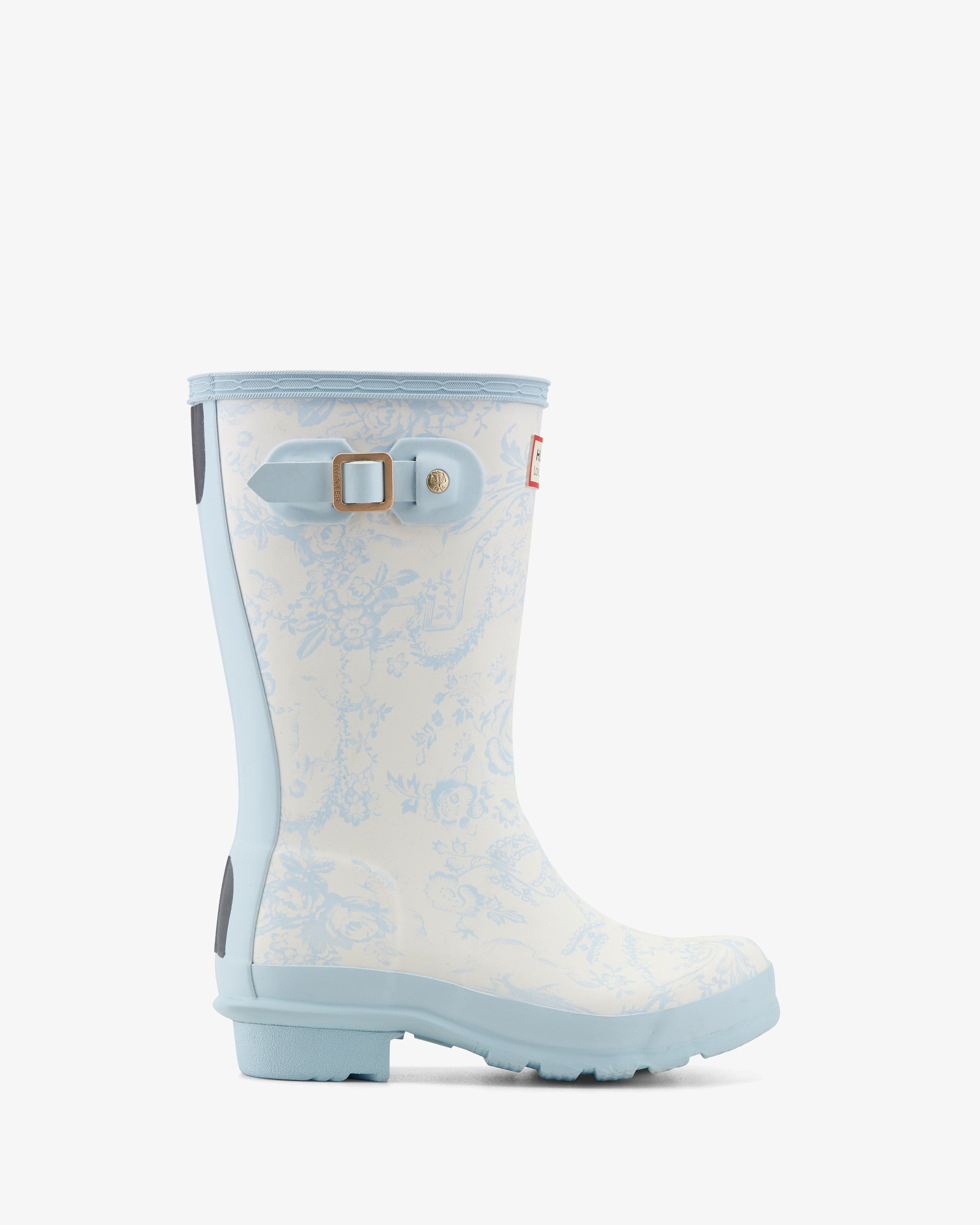 HUNTER KIDS BIG KIDS ORIGINAL BOOT LOVE SHACK FANCY OFF WHITE MULTI/BABY BLUE/TOSC