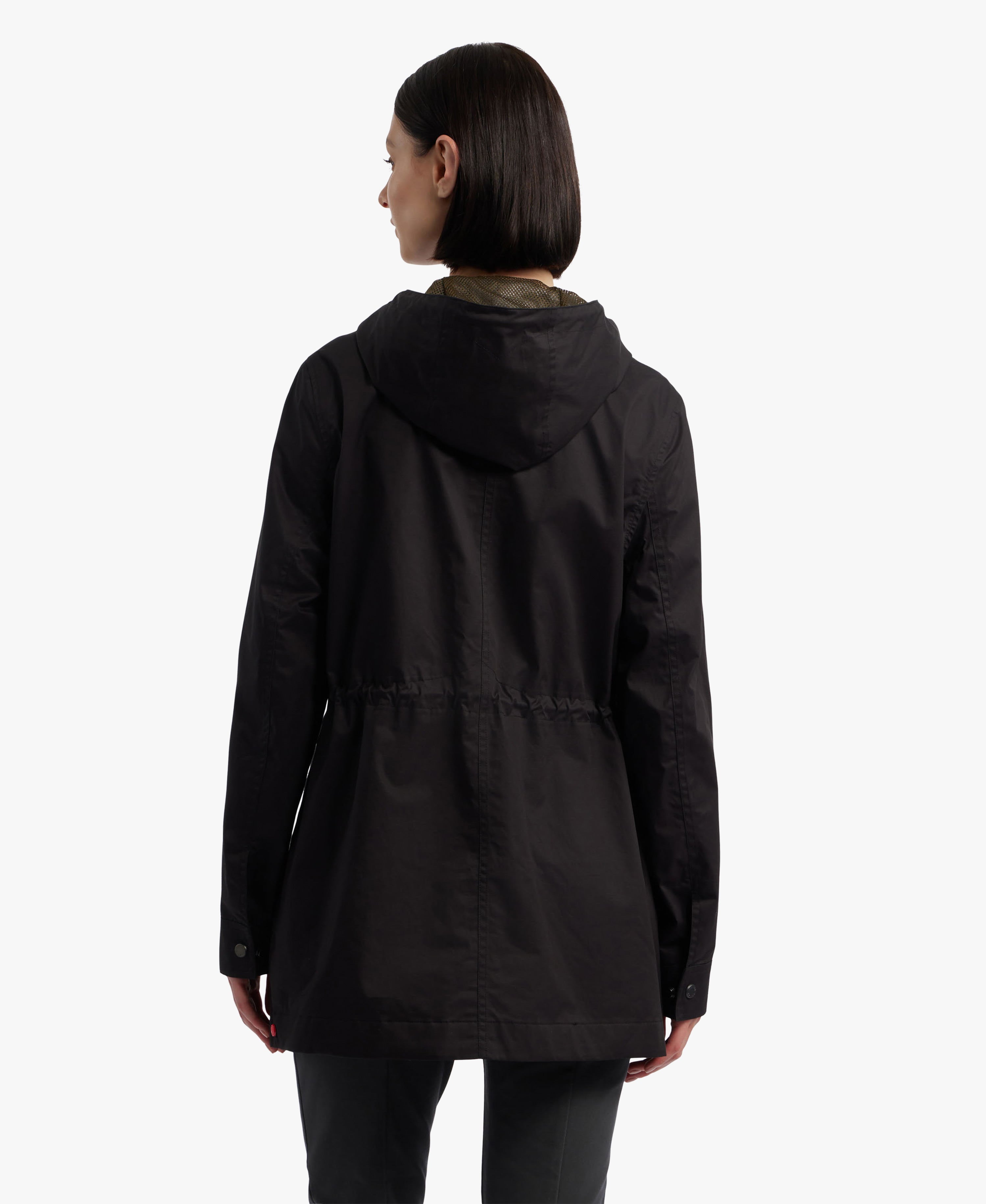HUNTER WOMEN ADELA COTTON CANVAS RAIN JACKET 001 BLACK