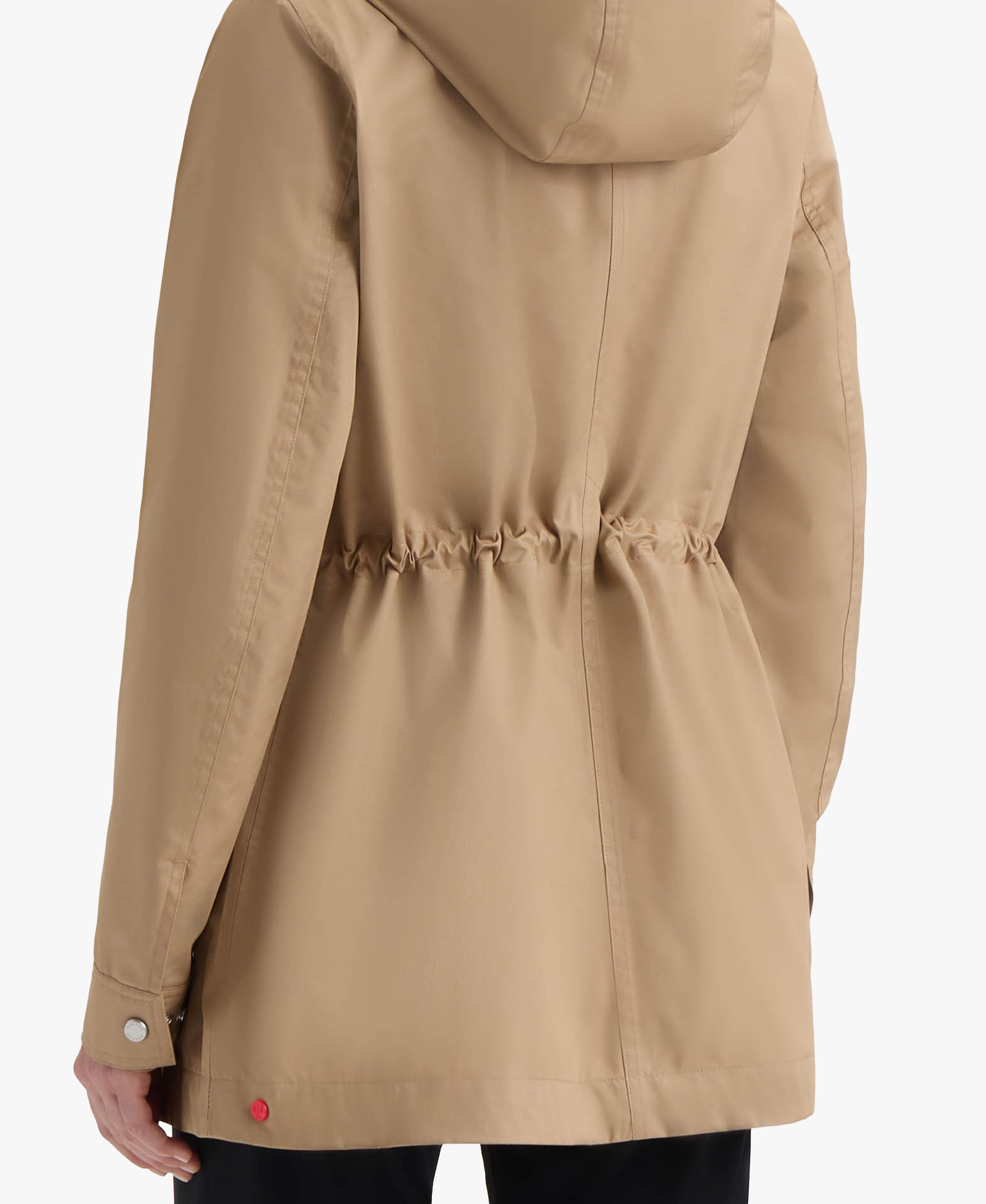 HUNTER WOMEN ADELA COTTON CANVAS RAIN JACKET 263 BRITISH TAN
