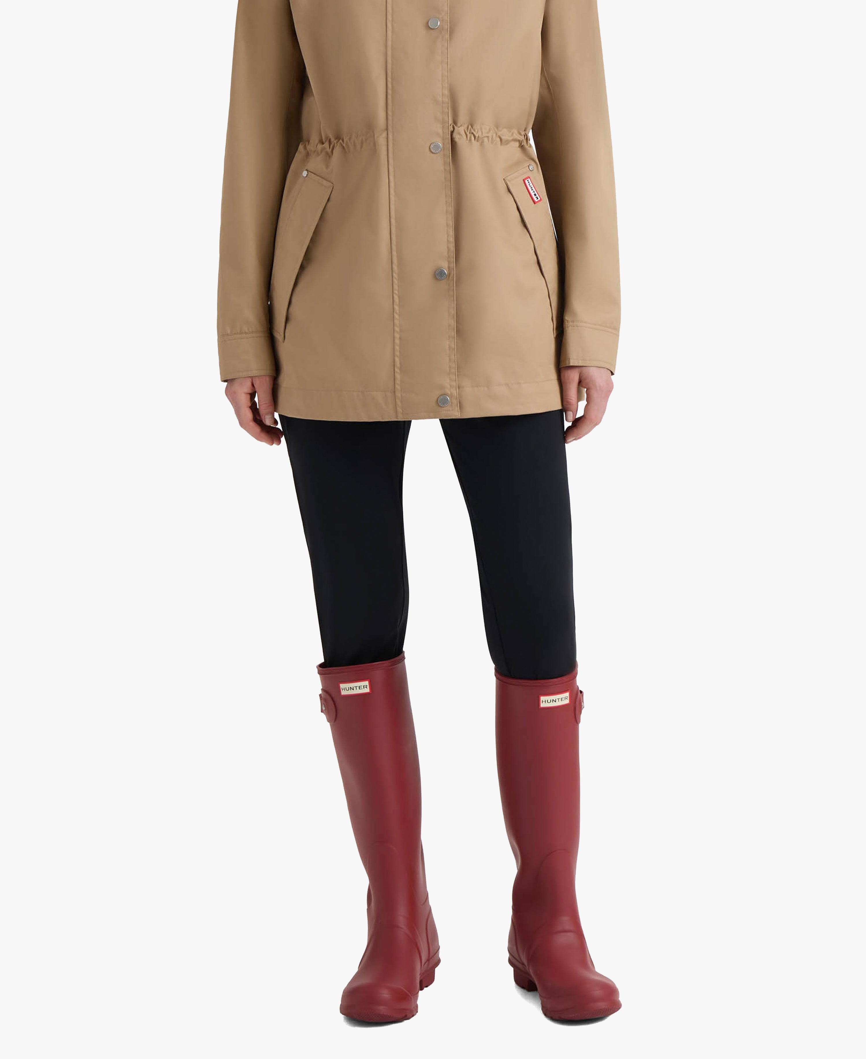 HUNTER WOMEN ADELA COTTON CANVAS RAIN JACKET 263 BRITISH TAN